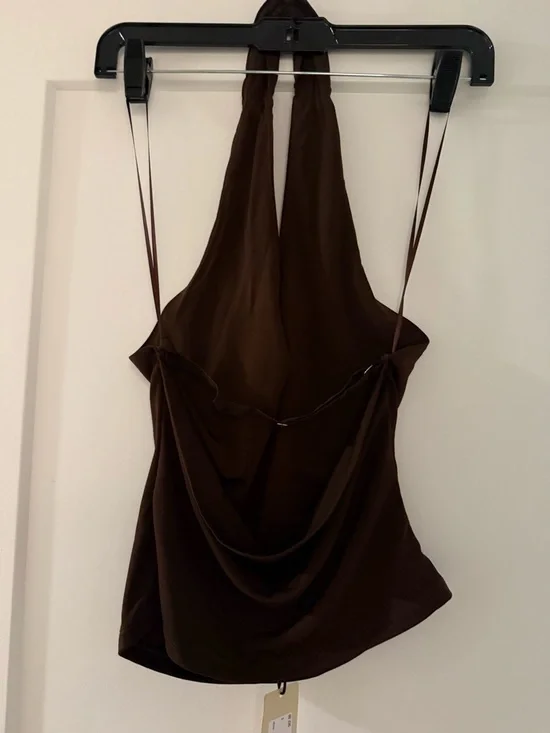 Mixology Gab & Kate Brown Halter Women's Top NWT - Picture 3 of 6